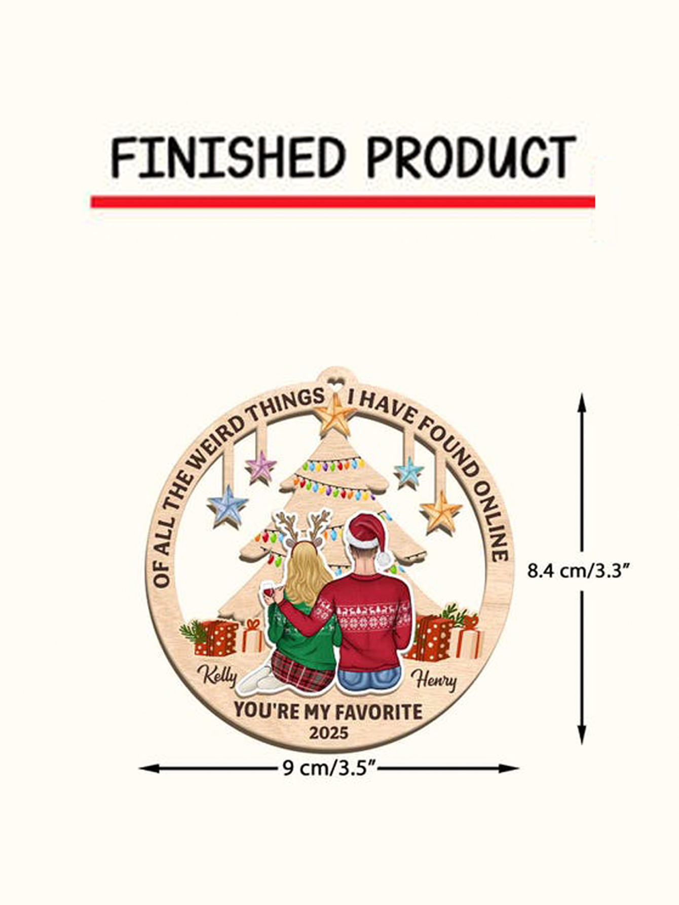 Acrylic Couple Christmas Ornaments